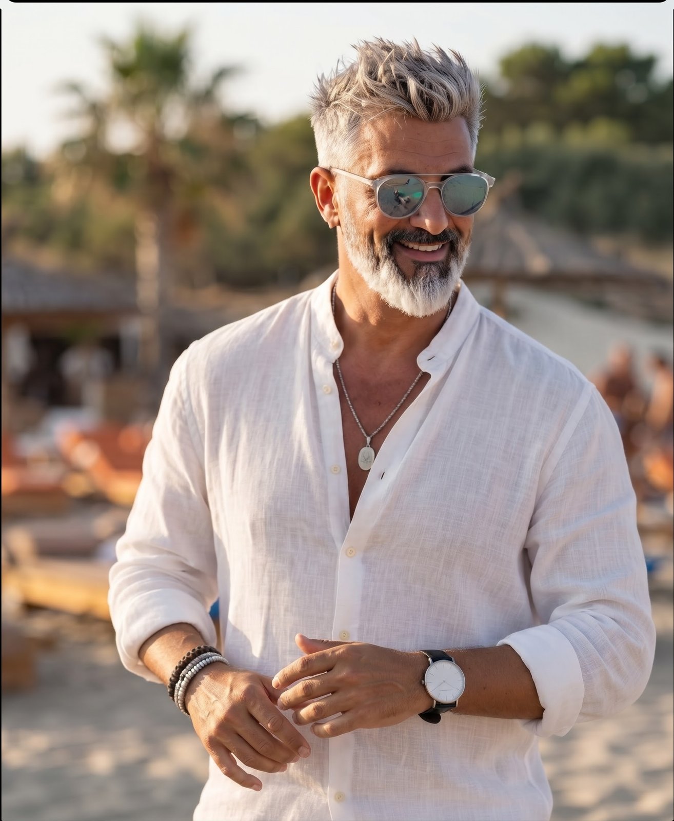 Fotografía de Barry Malote con camisa blanca y gafas de sol